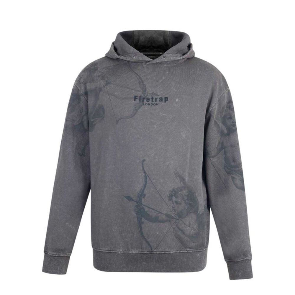 Firetrap Mens Cupid Hoodie / Washed Grey